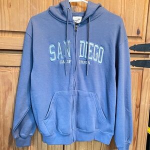 NWOT Blue San Diego California zipper Hoodie